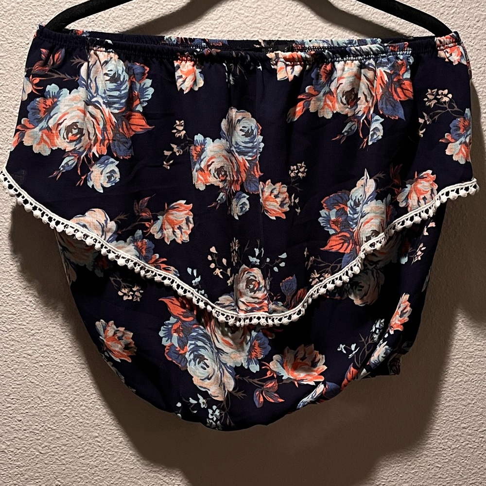 Papaya tube top floral blouse